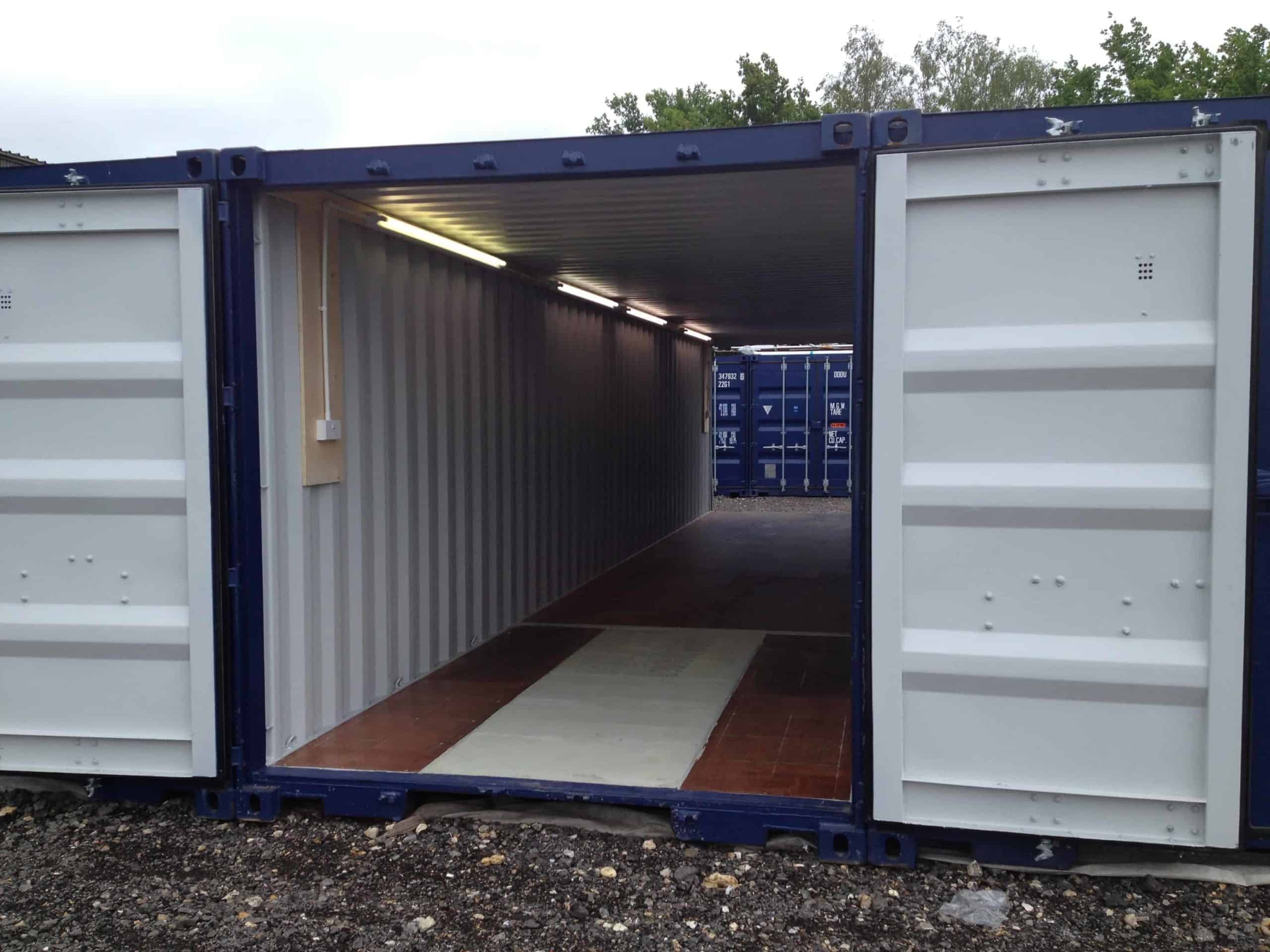 Large storage units avalble with doors both ends to make life easy